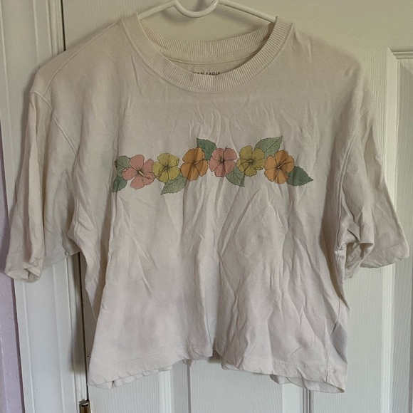 tropical flower print crop top - Picture 2 of 4